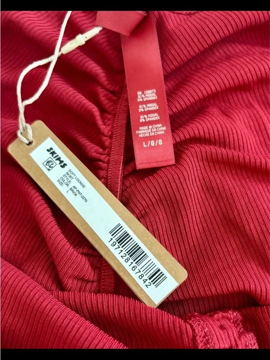 NWT SKIMS Soft Lounge Ruched Long Skirt-Brick-Large - Picture 4 of 4